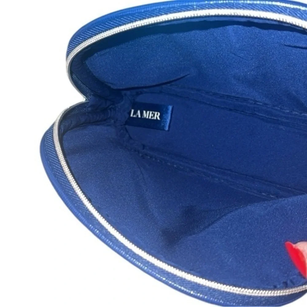 NEW La‎ Mer Blue Cosmetic Drawstring Zip Bags X 2 Bundle